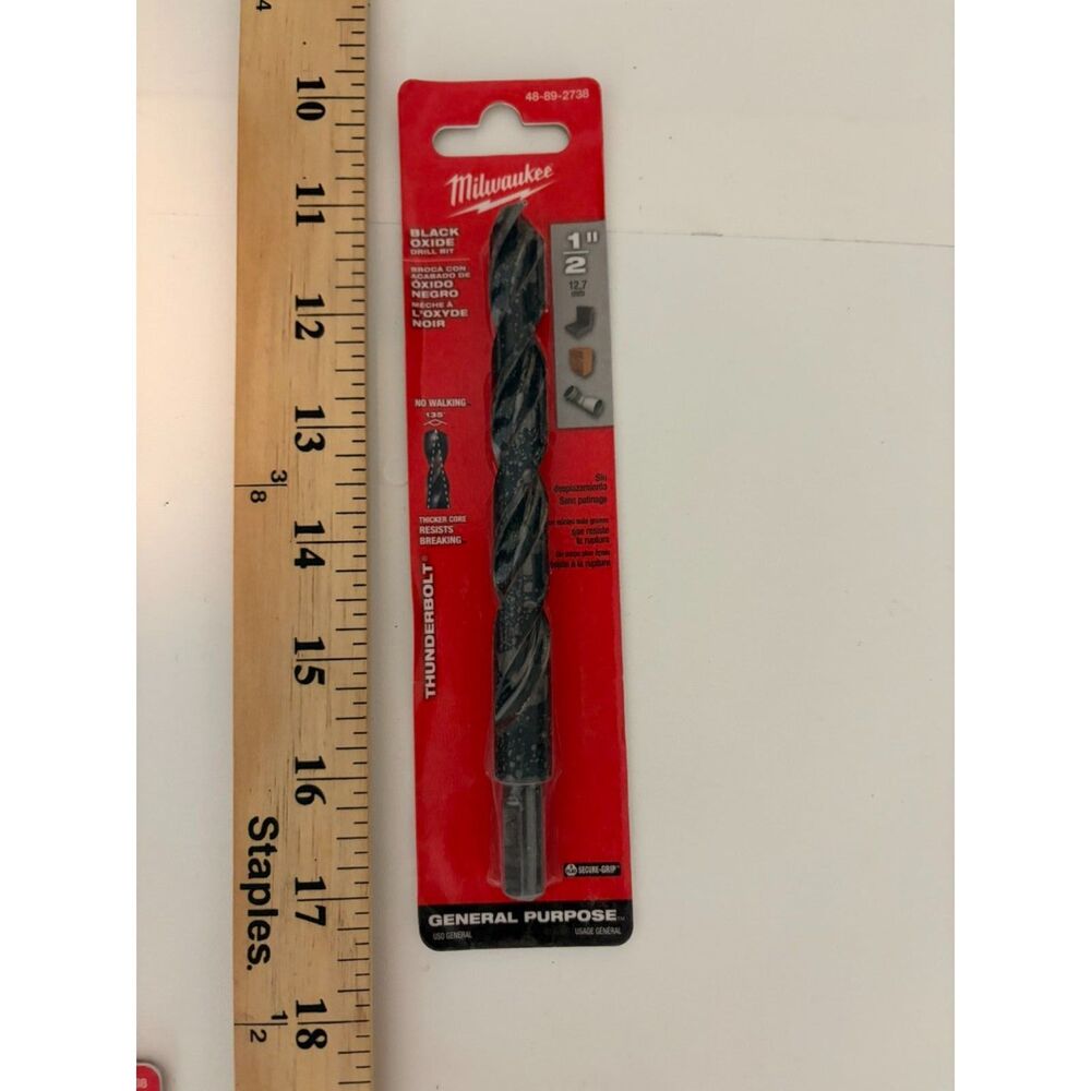 Milwaukee black oxide drill bit 1/2". 48-89-2738
